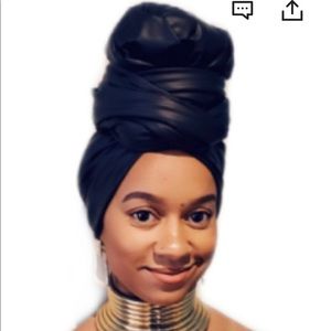 GORGEOUS LUXURY HEADWRAP Faux leather stretch fabric, very versatile,